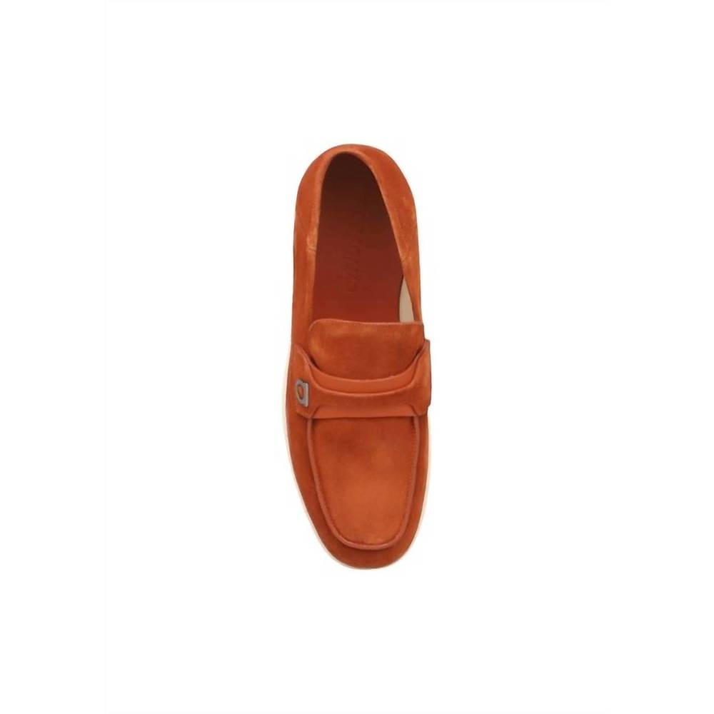 NEW SALVATORE FERRAGAMO men's flat leather loafer in brown - Picture 4 of 4
